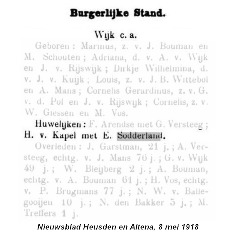1918 BS huw ber H v Kapel - E Sodderland